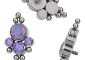 Cluster opal purple zircon