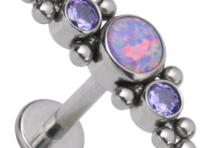 Cluster opal purple zircon balls