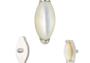 Labret madreperla blanca marquise