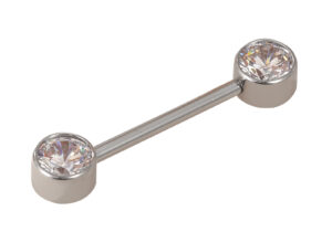 Barbell cz nipple flat