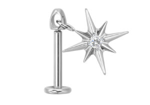 Labret sparkle cz charm