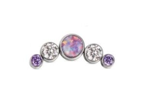 Cluster opal purple zircon clear